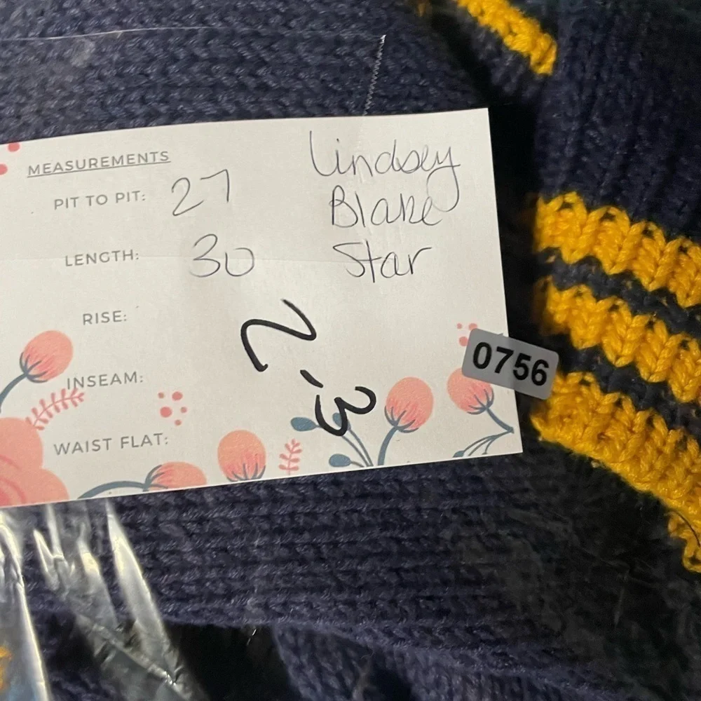 Y2K VINTAGE LINDSEY BLAKE M Military naval nautical yellow woman cardigan - Picture 7 of 7